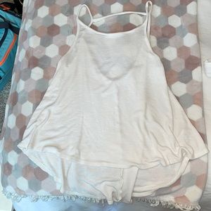 Super cute white backless tank